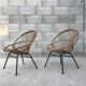 Pair of vintage rattan armchair