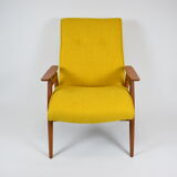 Czech original armchair TON, type 6950, 1960s, yellow, restored