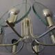 Lustre en métal argenté avec six disques en cristal, Italie années 1960