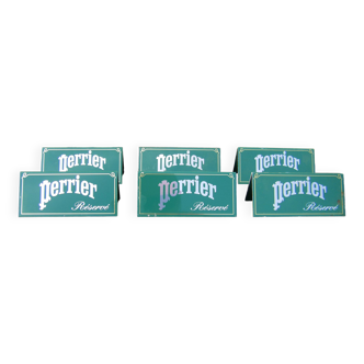 Six plaques de table objets publicitaires Perrier