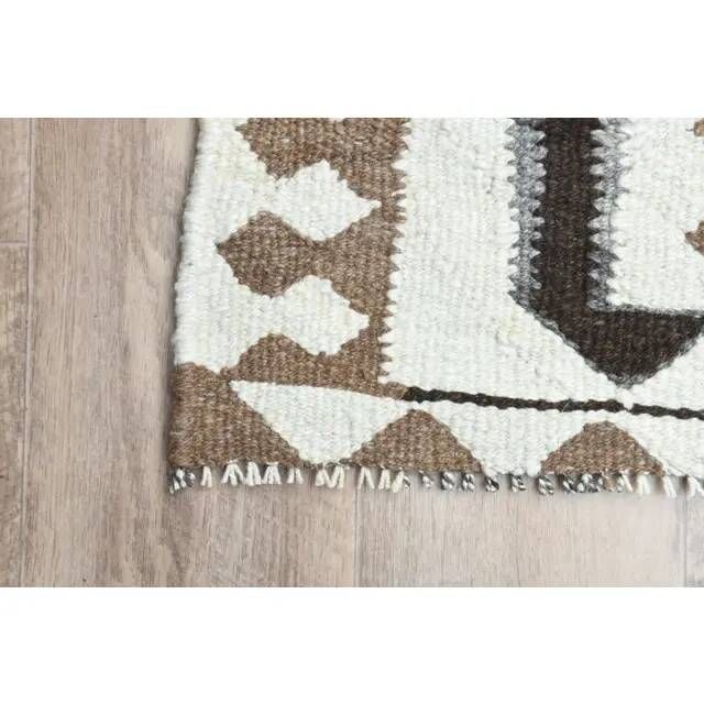 1970s Turkish Oushak Handmade Wool Cotton Beige Runner Rug 99x300
