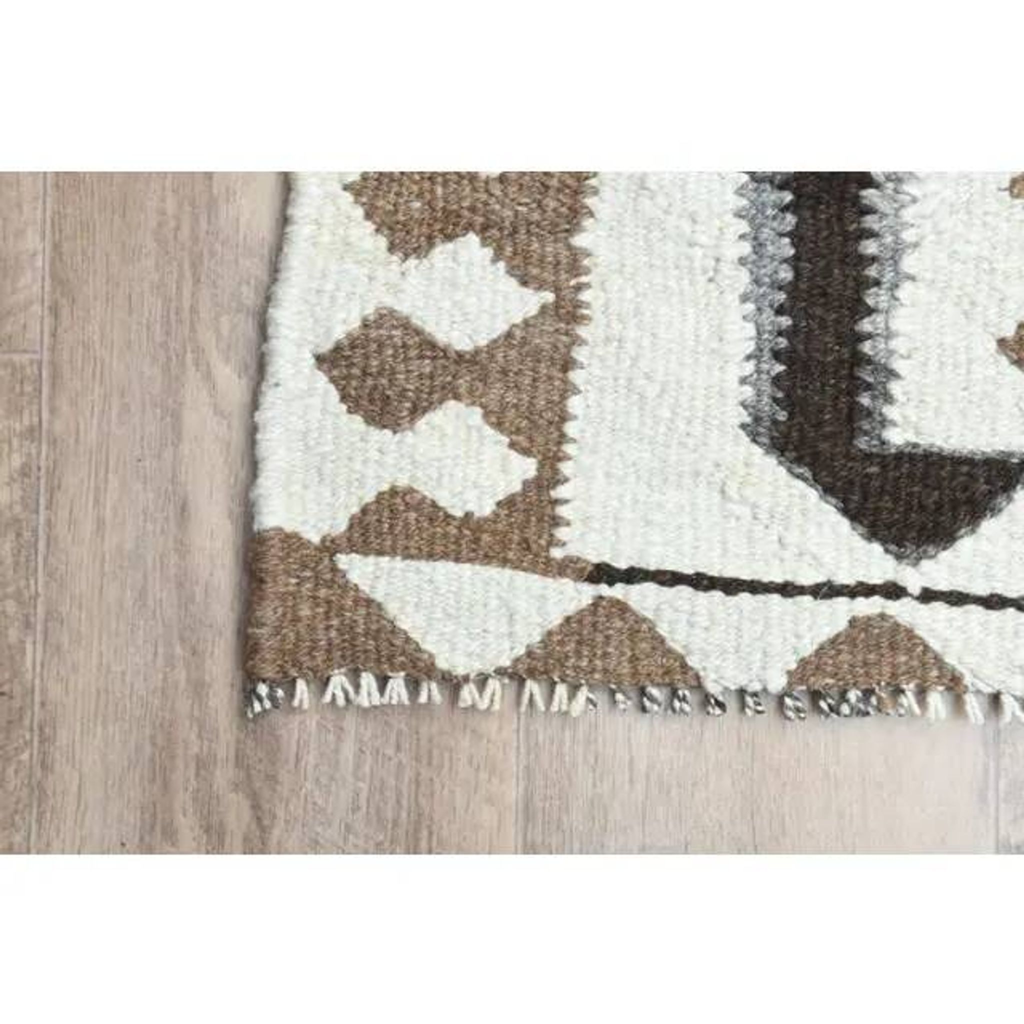 1970s Turkish Oushak Handmade Wool Cotton Beige Runner Rug 99x300