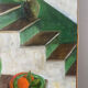 Géométrie du jardin intérieur, huile sur toile signé
