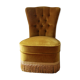 Fauteuil crapaud en velours jaune