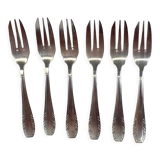 6 fourchettes à dessert anciennes , en argent avec poinçon
