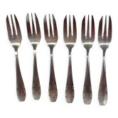 6 fourchettes à dessert anciennes , en argent avec poinçon