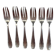 6 antique dessert forks, in silver with hallmark.