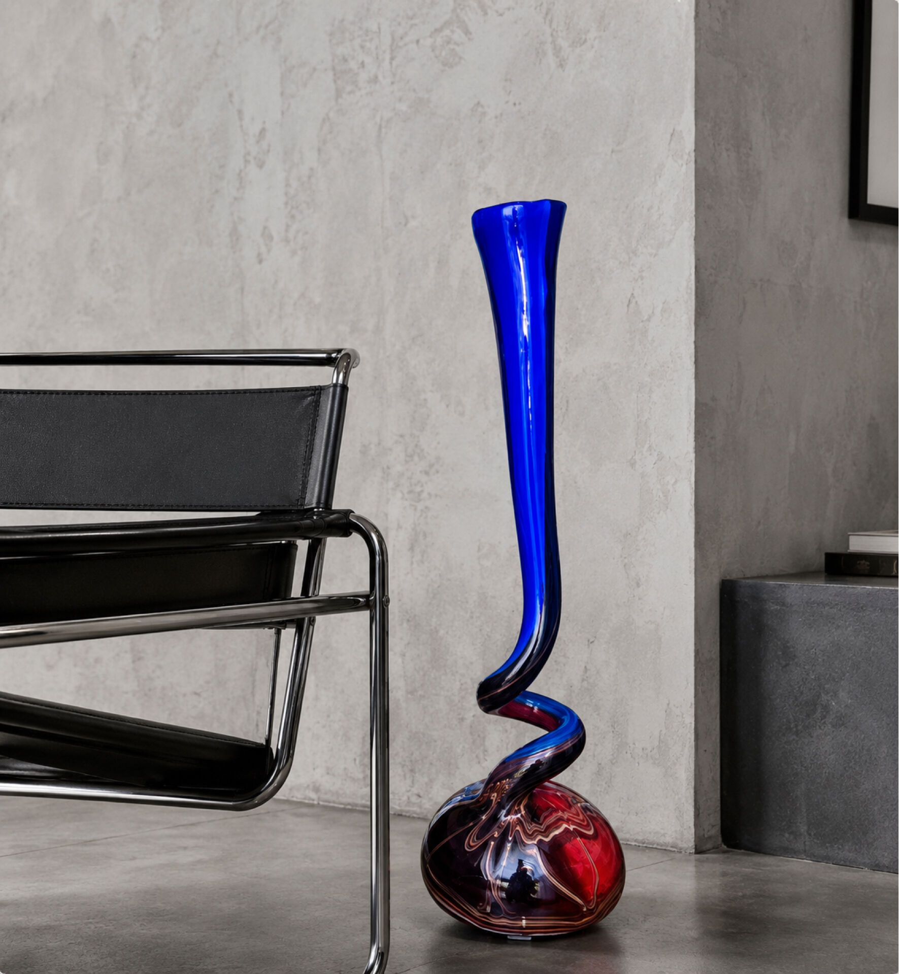 Vase de sol en verre de Murano sculpture 64 cm style mid-century moderne Fenicio Somm