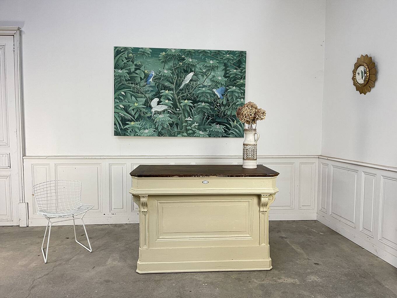 1900s solid oak counter