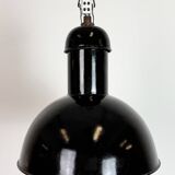 Black Enamel Industrial Pendant Lamp from AEG, 1930s