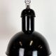 Black Enamel Industrial Pendant Lamp from AEG, 1930s
