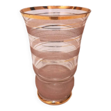 Pink granite glass vase - 1950s