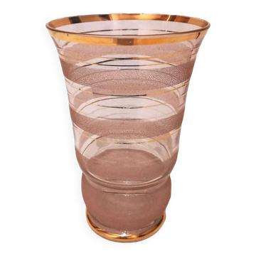 Pink granite glass vase - 1950s