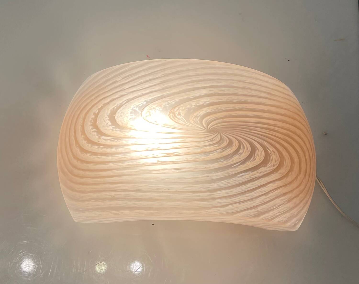 Lot de 3 appliques en verre de Murano rose des années 1970