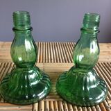 Pair of candlesticks in glass