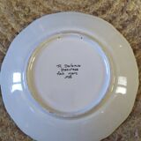 Decorative plate in Desvres earthenware signature René Delarue