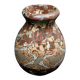 Glazed ceramic vase in mixed brown and beige earth by Jean Gerbino.