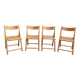Suite de 4 chaises pliantes cannées 80’S