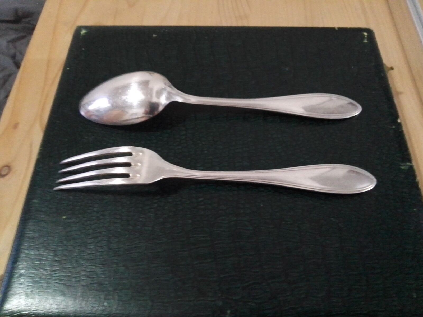Old silver metal cutlery set 12 forks and 12 tablespoons
