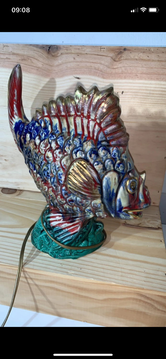Vintage ceramic fish night light