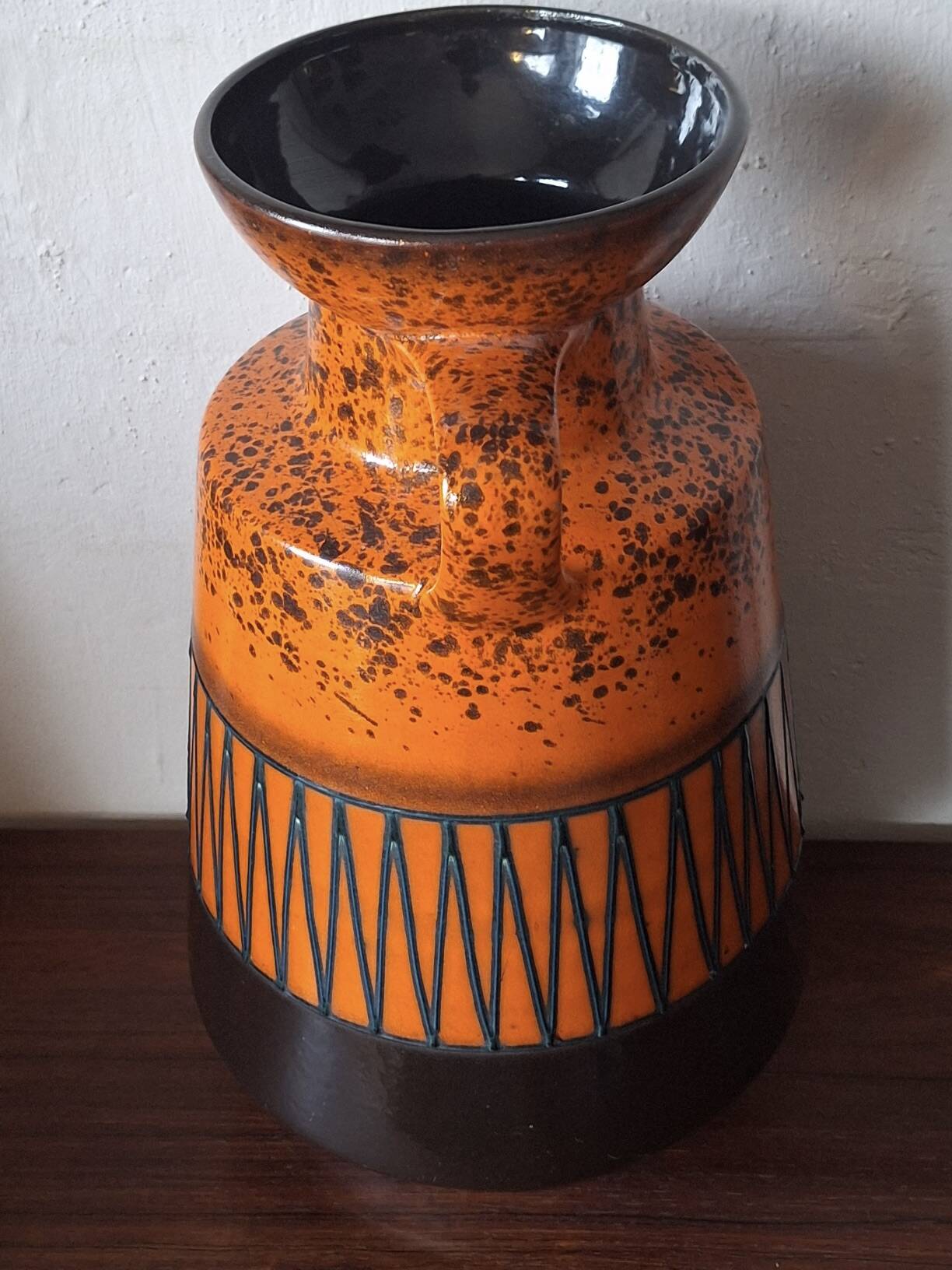 Large vintage Brutalist ceramic floor vase, 1970s