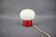 Burgundy Red opaline glass table lamp from the 1970s space age.