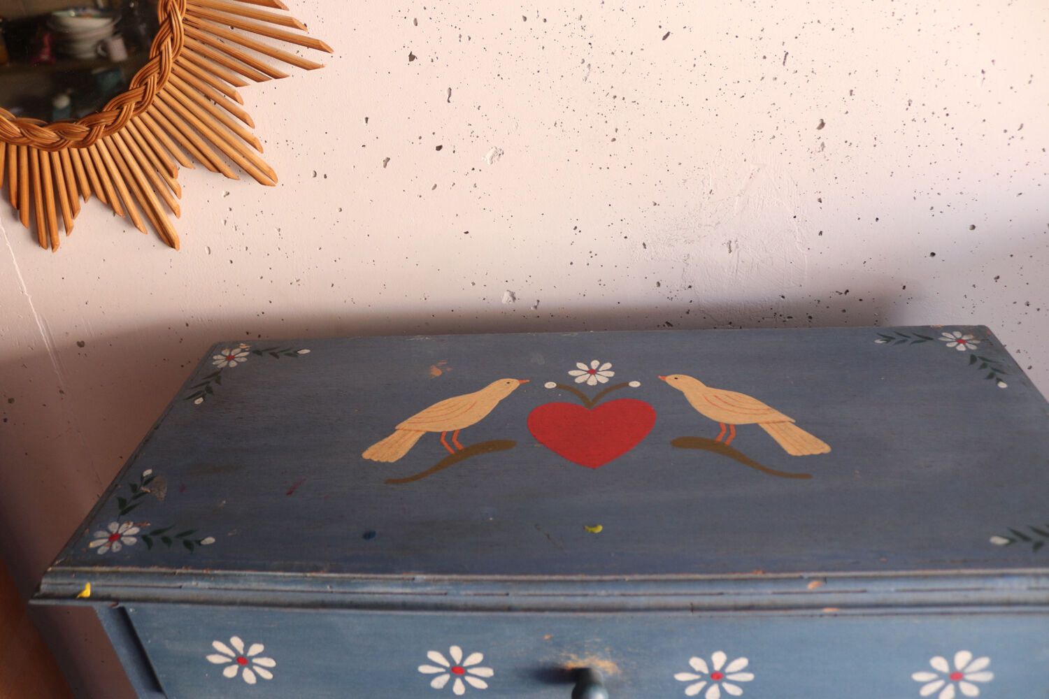Small painted blue folk furniture – country spirit