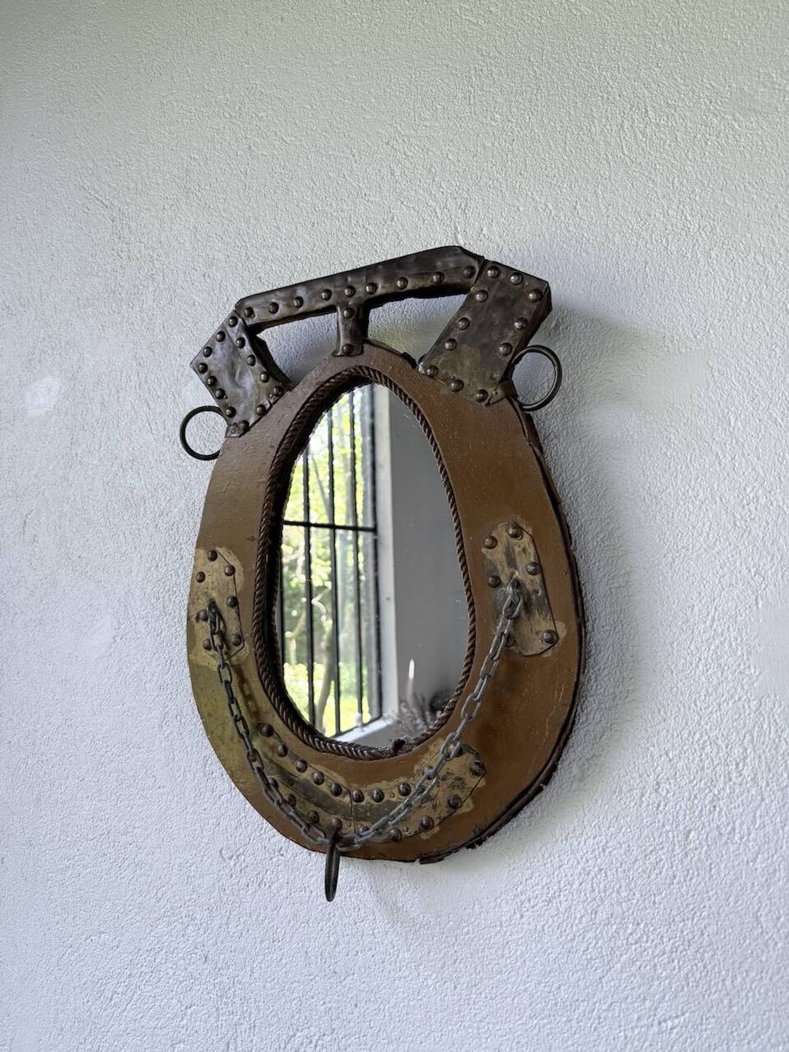 Brutalist handcrafted mirror "horse"