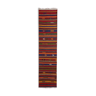 Vintage striped turkish kilim runner 2'2" x 9'3"