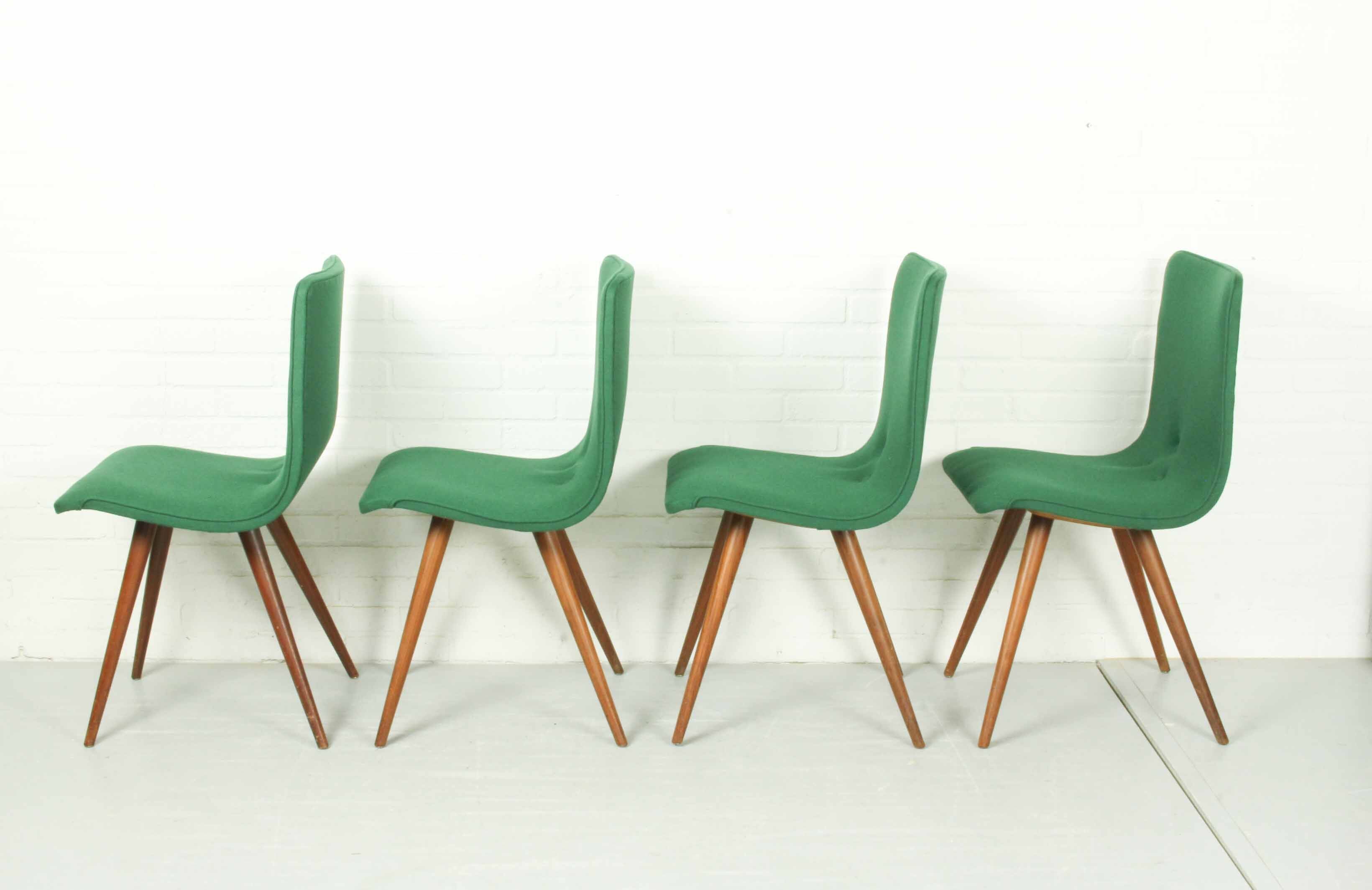 Set of 4 Teak Dining Chairs by van Os, 1950s