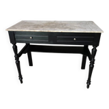 coiffeuse ancienne en marbre ou bureau noir
