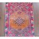 Vintage Turkish Oushak Handmade Cotton Pink Wool Runner Rug 79x362