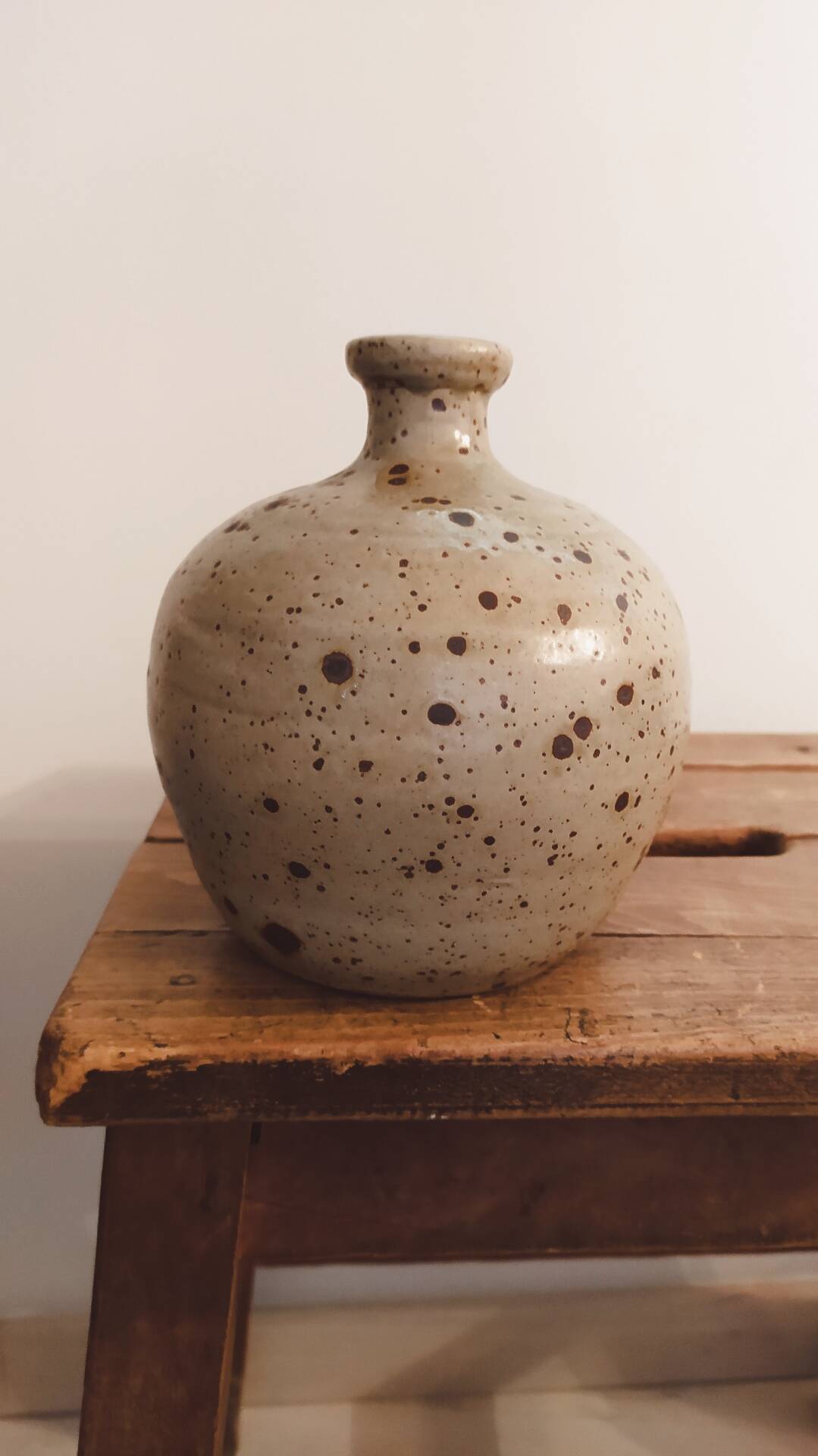 Antique spherical lamp base in pyrite stone