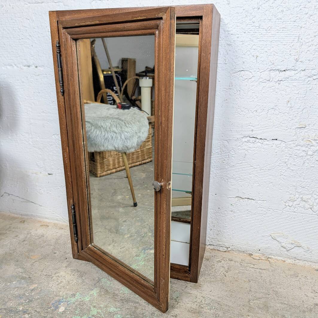 Vintage teak bathroom cabinet