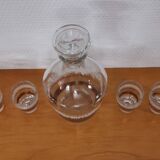 Complete Arques crystal liqueur service, carafe and glasses