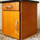 Bedside table in blond wood & Formica 1960