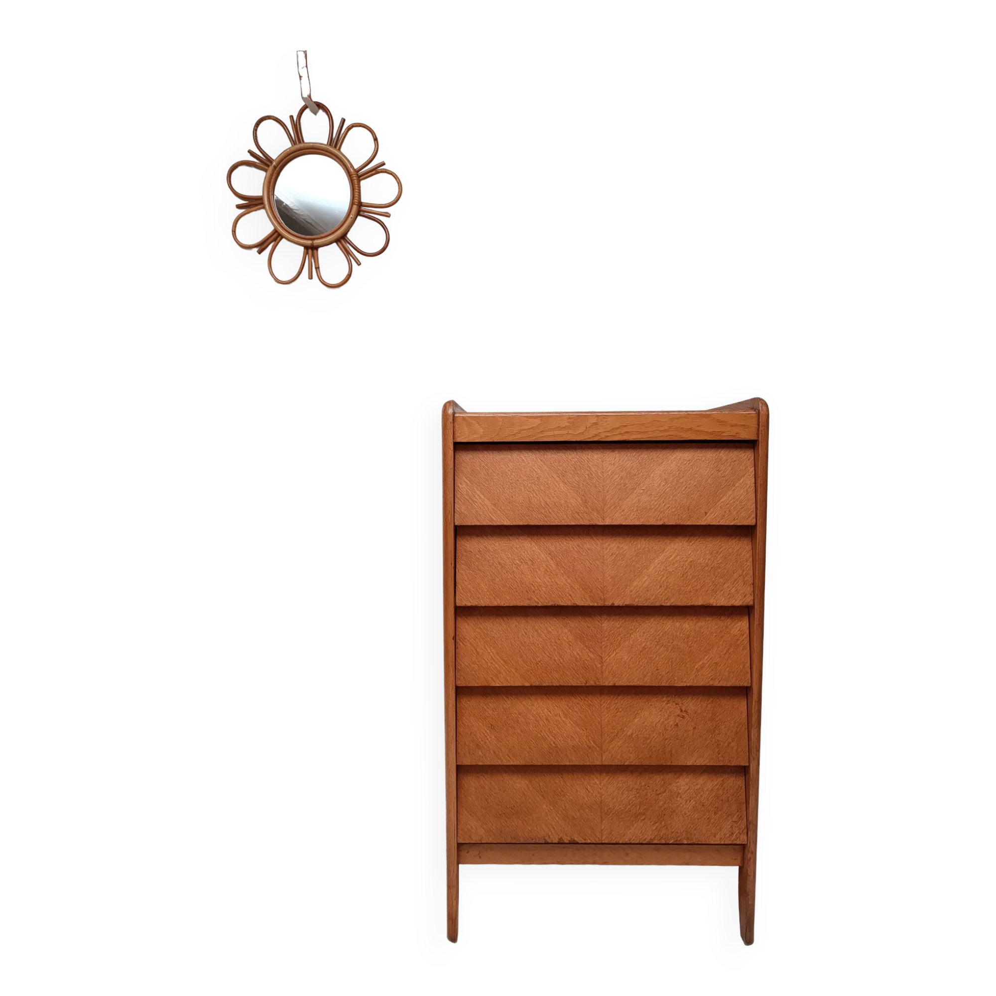 High wooden chest of drawers in the 50s