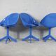 3 chairs "space Age", resin and steel, France, circa 1970.