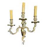 Vintage golden bronze 3-light wall light