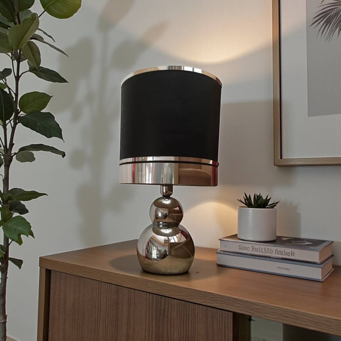 Space lamp, eglomisé glass, Italy, 1970.