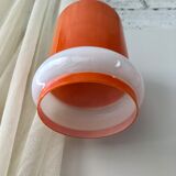 Orange & white opaline glass pendant lamp