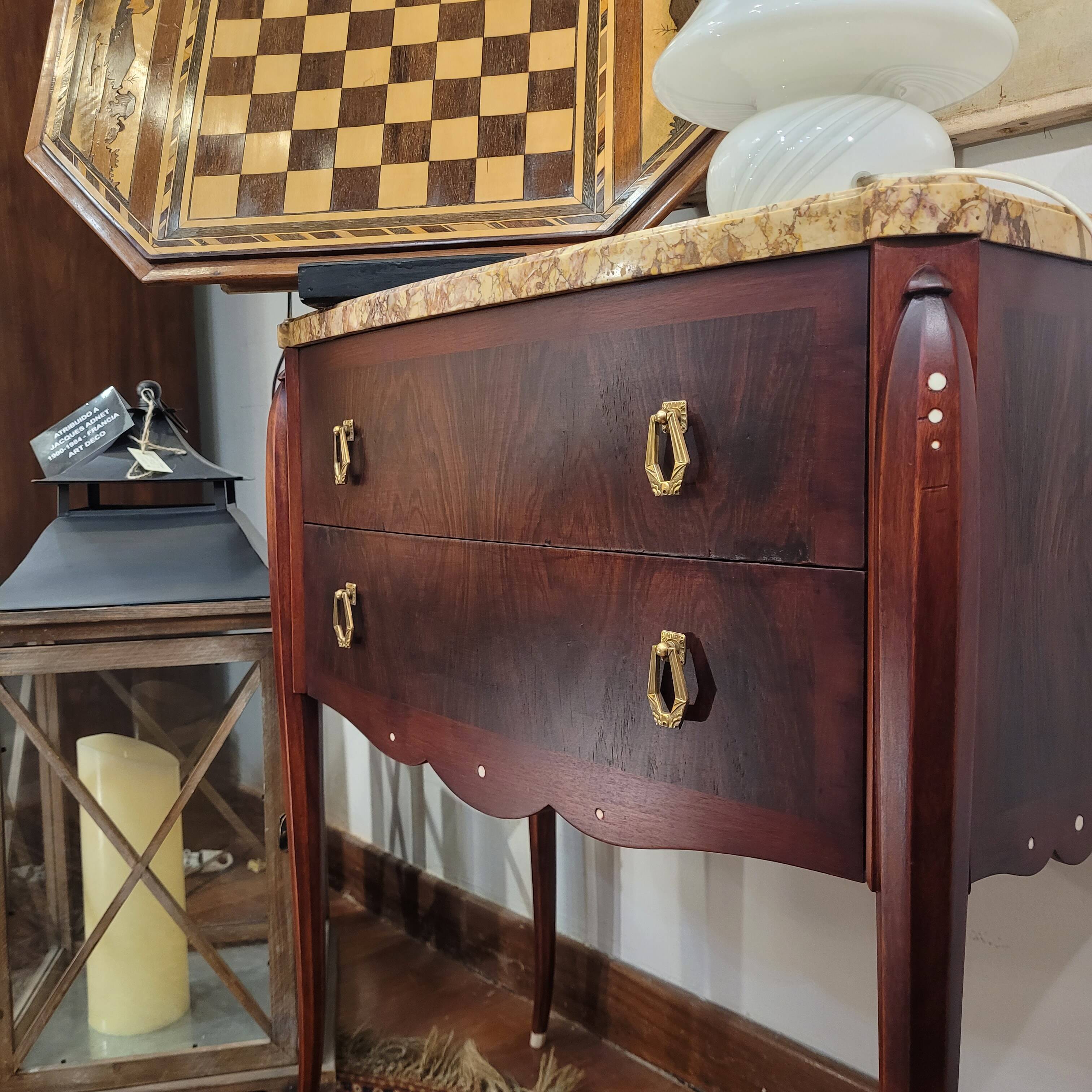 Art Deco dresser, siguiendo JE Ruhlmann, wood and colors, 40's - France