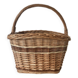 Two-tone woven wicker basket