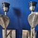 Heavy Pair of Cobra Wall Lights