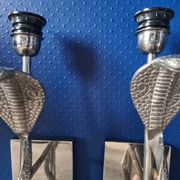 Heavy Pair of Cobra Wall Lights