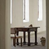 Primitive side table from the early 19th century in pine, Danish baroque cabinetmaker.