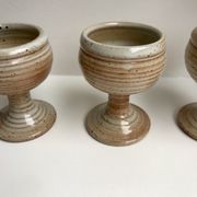 Trio de coquetiers en grès du marais années 60-70