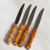 Bamboo cutlery set for 4 people, 60s