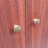 Beautiful 2-piece teak-colored cabinet with display case, Scandinavian style, 1970s