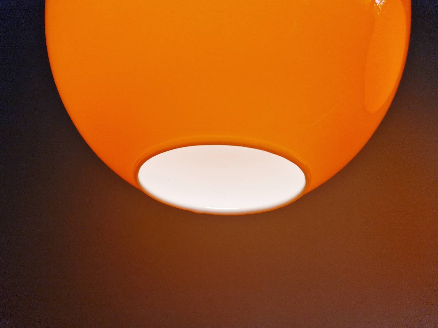 Paire de suspensions Space Age en opaline orange, 1970
